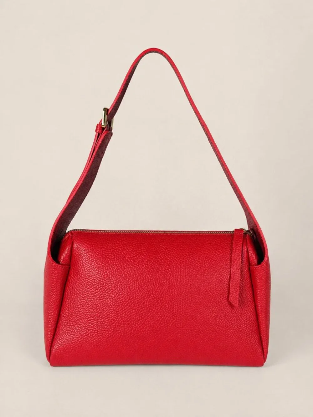 Italian Leather Red Shoulder Bag, Leather Crossbody Purse